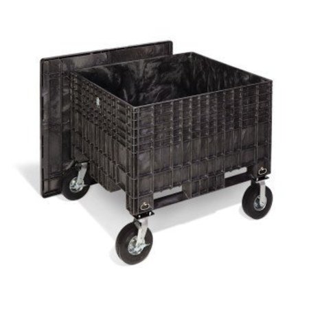 PIG Black Polyethylene Box|Hard Rubber Wheels, Storage Capacity 26.5 cu. ft./each Volume Capacity BOX302-01